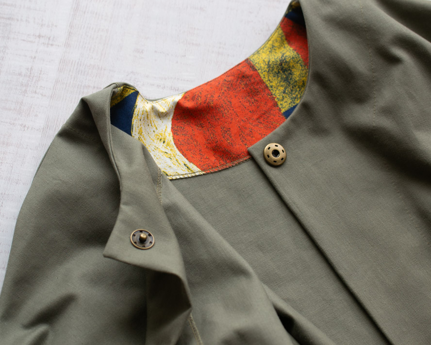 ☆有料☆【紙の型紙/布帛専用】ノーカラードルマンライトコート（Freeサイズ）