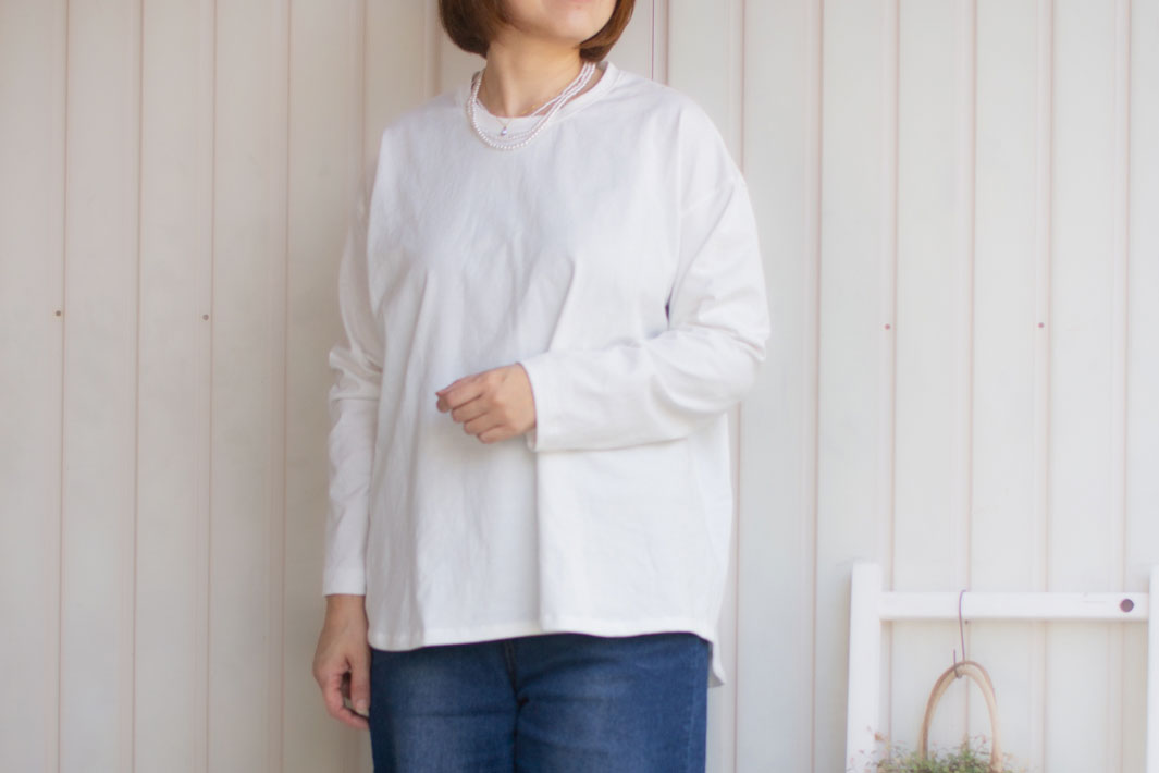 ☆有料☆【紙の型紙】裾カーブワイドＴシャツ2026（長袖のみ/Lサイズ）