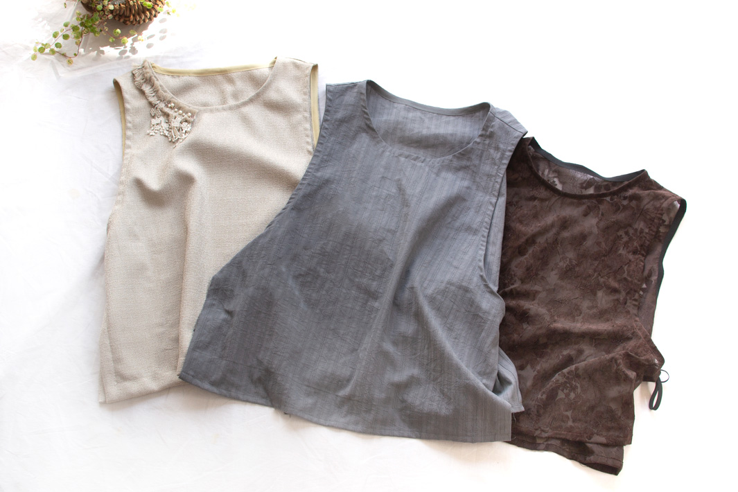 ☆有料☆【紙の型紙】サイドリボンベスト（布帛用型紙・M/L）