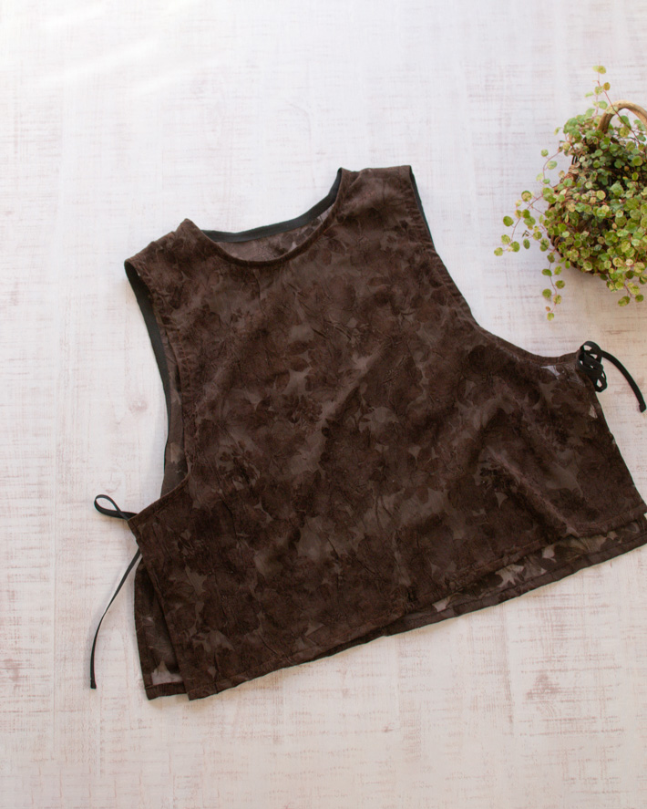 ☆有料☆【紙の型紙】サイドリボンベスト（布帛用型紙・M/L）