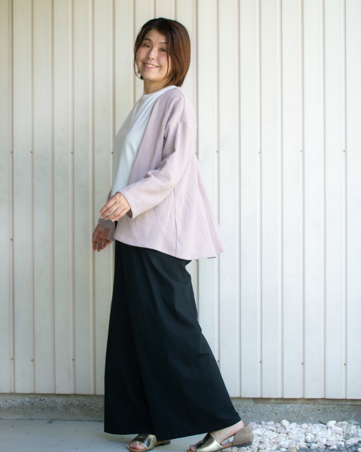 ☆有料☆【紙の型紙】Aラインカーディガン(布帛専用・M~L)