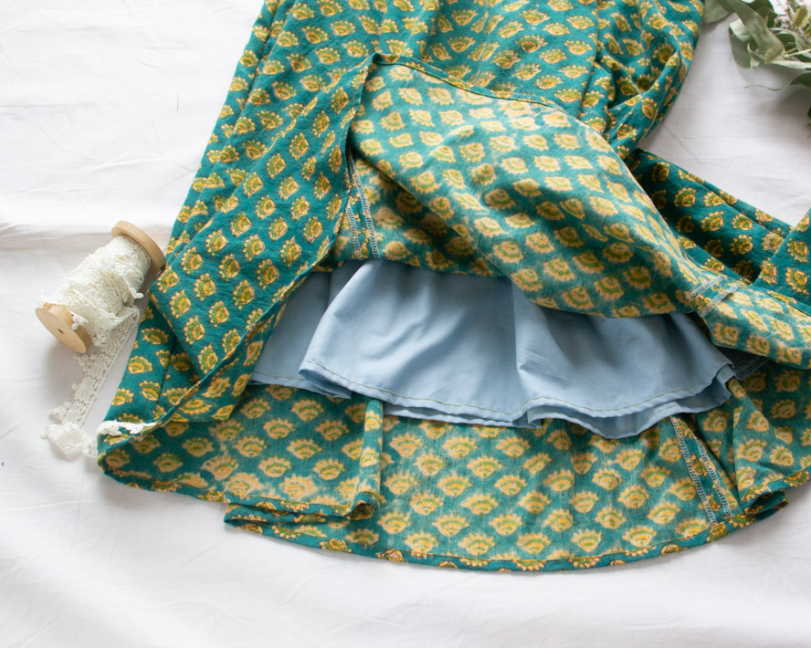 【型紙・生地キット】ハンドブロックプリントで作る♪ひとさじのスパイス スカート（M～Lサイズ）