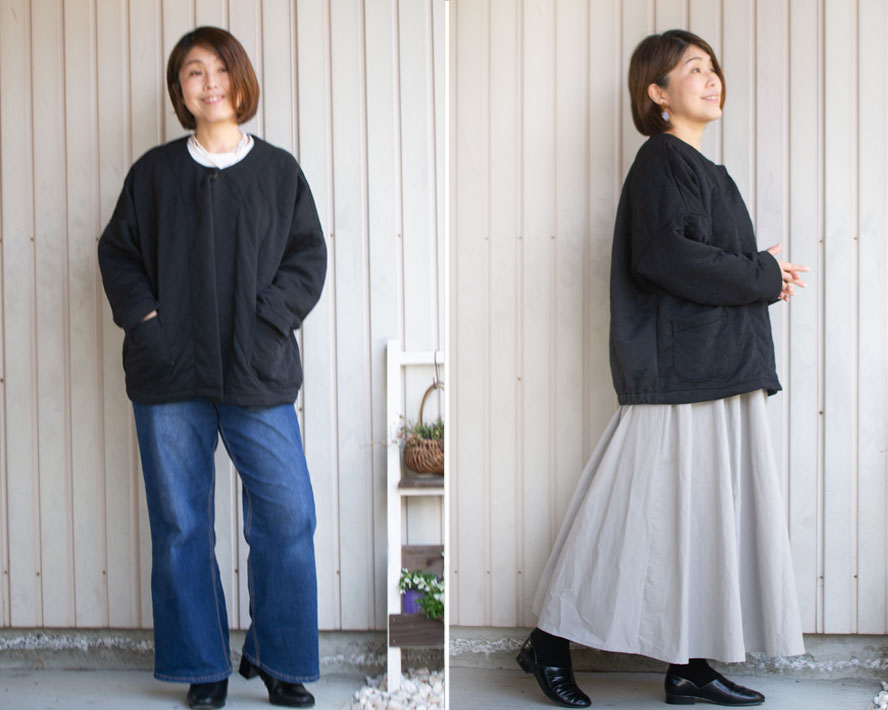 【型紙・生地キット】今日のきぶん♪ふんわり羽織りコート（型紙：ノーカラードルマンライトコート）