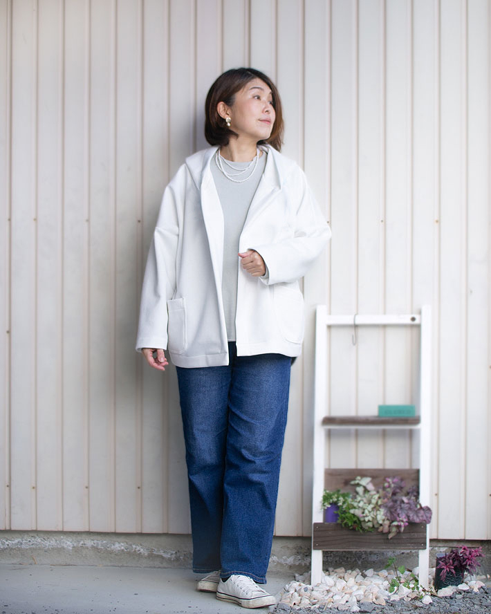 【型紙・生地キット】もっちりやわらか羽織りコート（型紙：ドルマンライトコート）