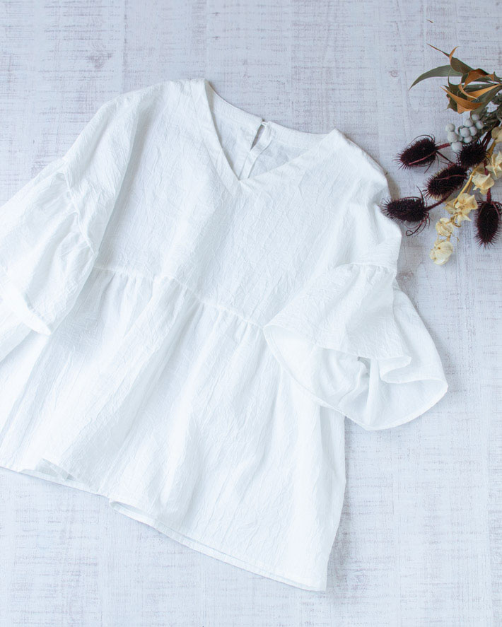 【布帛】ブラウス、ワンピースに最適♪ワッシャー加工コットンドビー（5色）オーダーカット