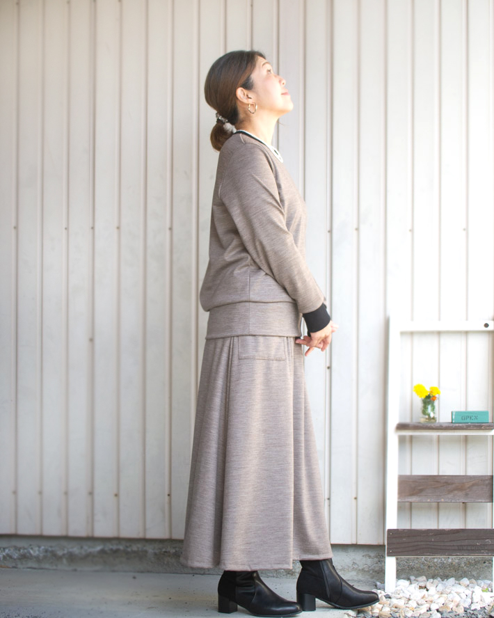 【型紙・生地キット】きれい♪上質ウールポンチで作る簡単スカート