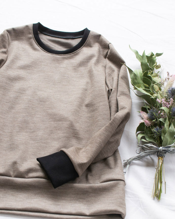 【型紙・生地キット】きれい♪上質ウールポンチで作る簡単カットソー