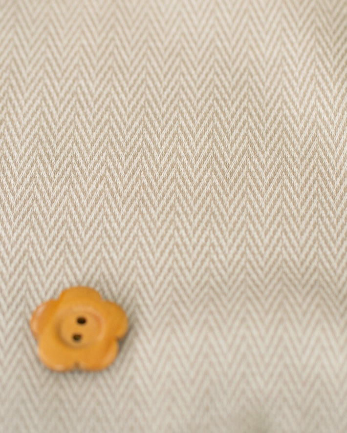 【ニット】着る毛布ボンバーヒートツイード・ヘリンボーン柄（グレー/ベージュ）オーダーカット