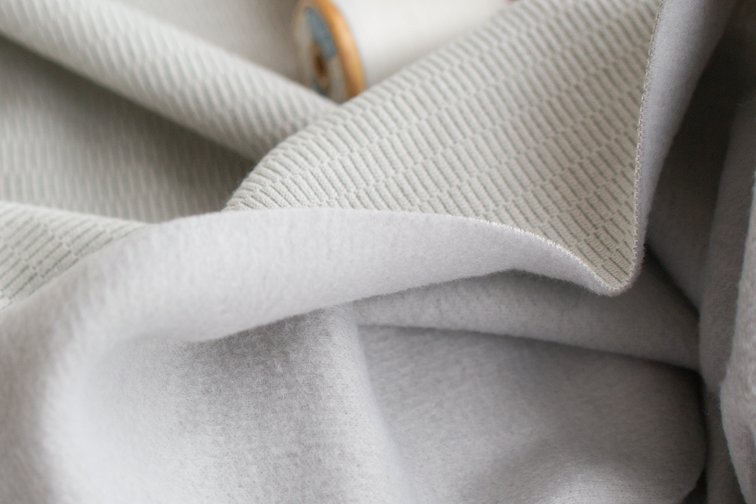 【ニット】着る毛布ボンバーヒート・サーマル（スカイグレー）オーダーカット