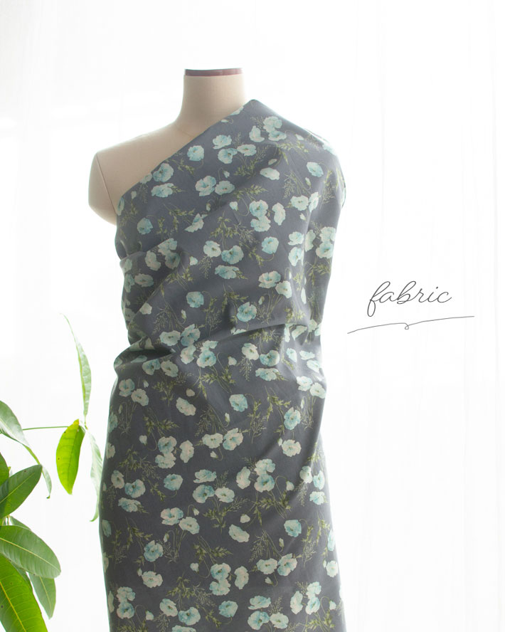 【布帛】コットンリネンシーチング＊ポピー柄