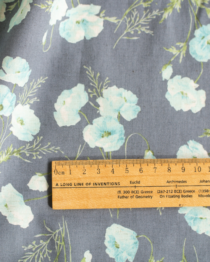 【布帛】コットンリネンシーチング＊ポピー柄