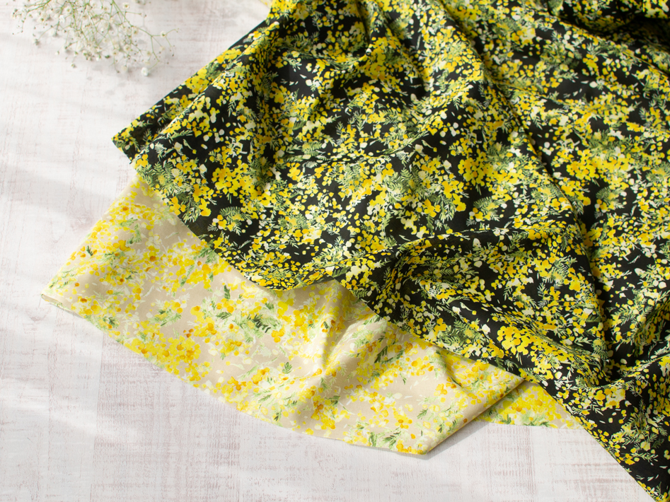 【布帛】ミモザ柄のローン 画像②