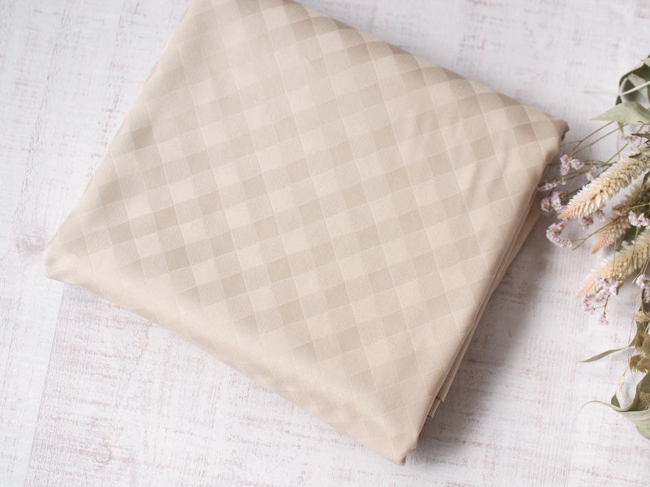 【布帛】アーガイルチェックのジャガードサテン 画像①