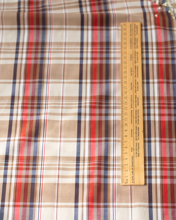 【布帛】大人な配色が魅力♪つるっとしたタータンチェック