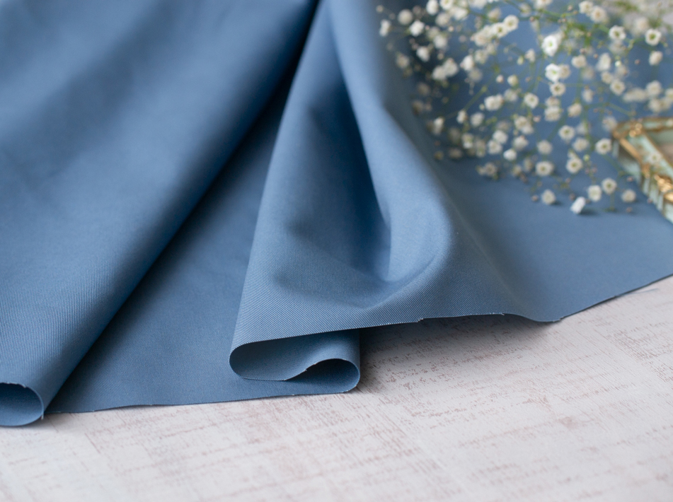 布帛】ボトムスに最適♪コットツイル（アンティークブルー）オーダーカット