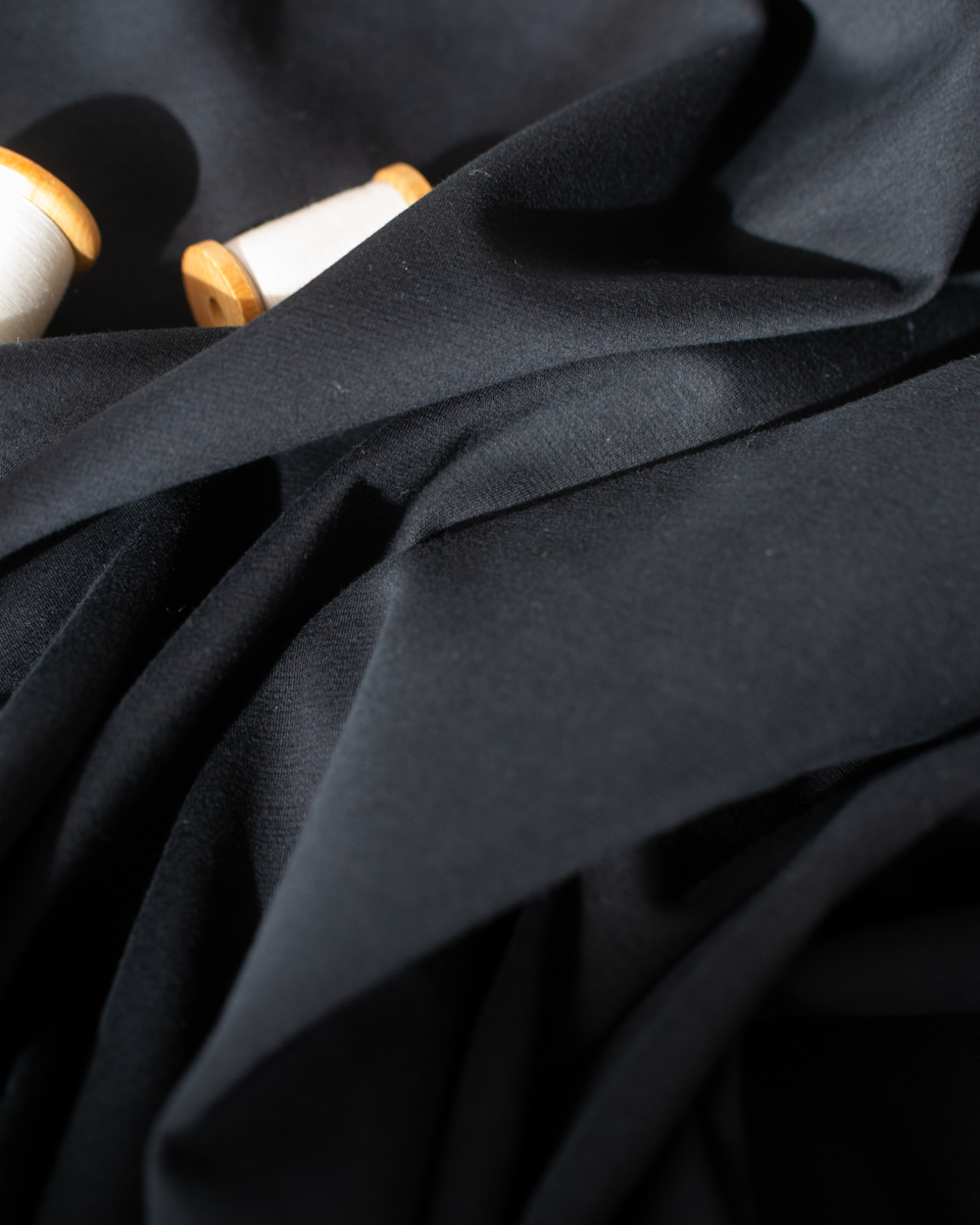 【ニット】シルケットバイオ加工ポンチニット（ブラック） 画像②