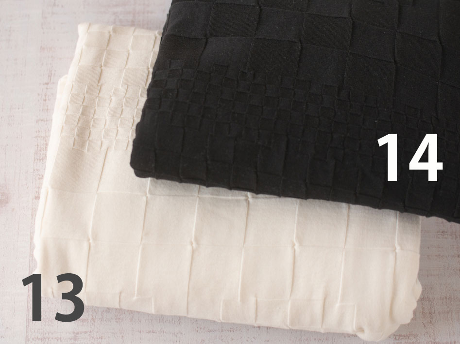 No.13/No.14　コットン・リンクスジャガードスクウェアグラデーション