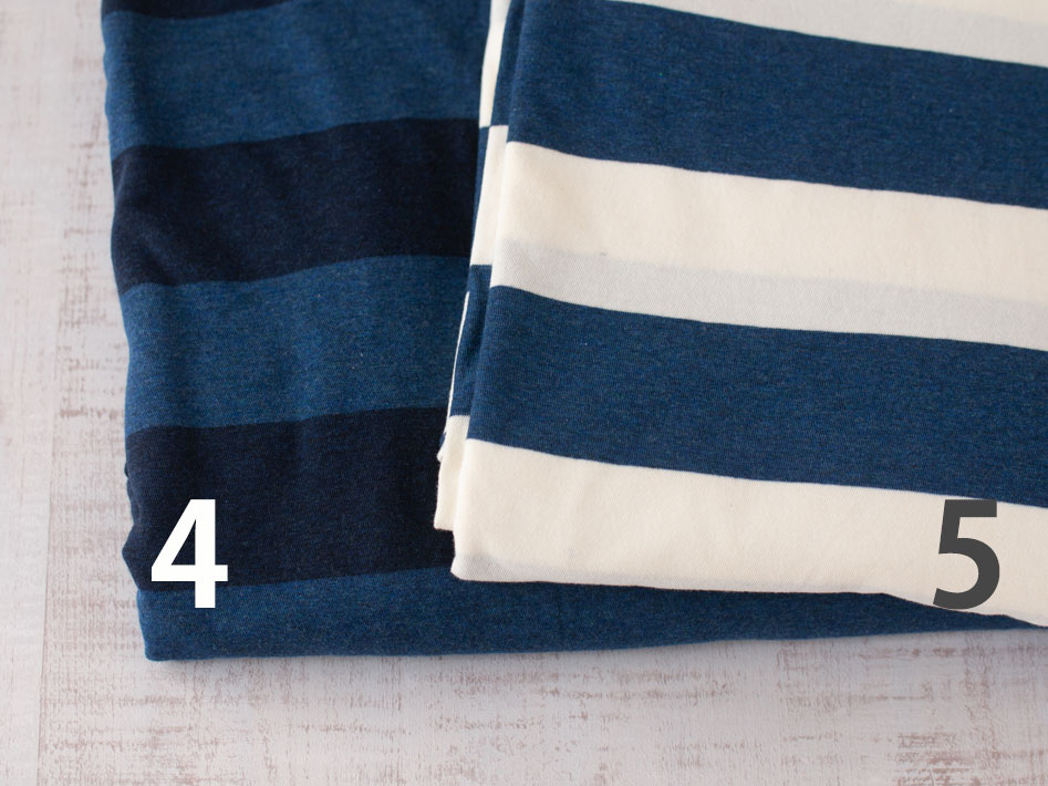 No.4/No.5コットン100％ふわふわラガーボーダー天竺