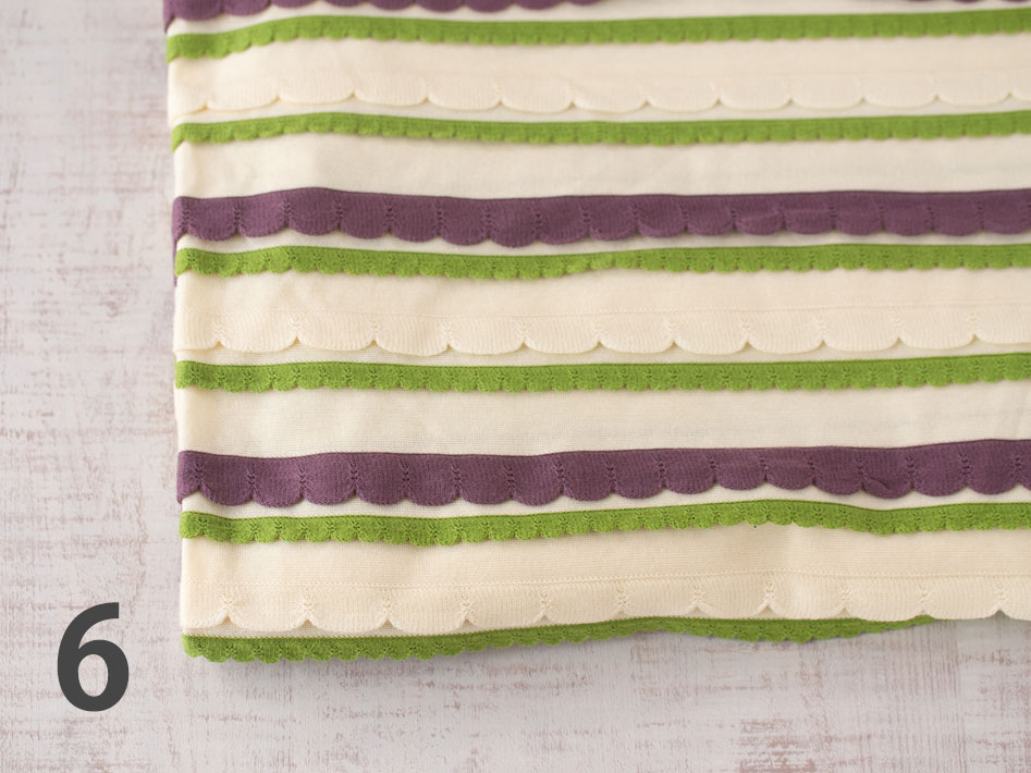 No.6コットンフリル三色ニット