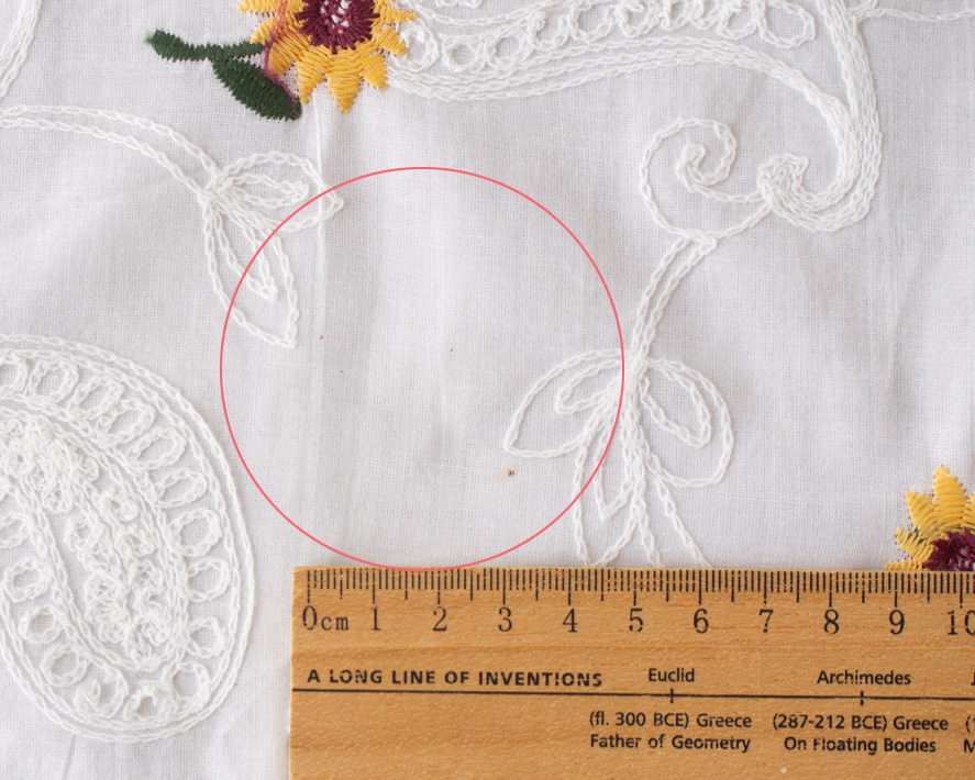 ☆訳アリ特価☆【布帛】ペイズリーとひまわりのコットンエンブロイダリーレース