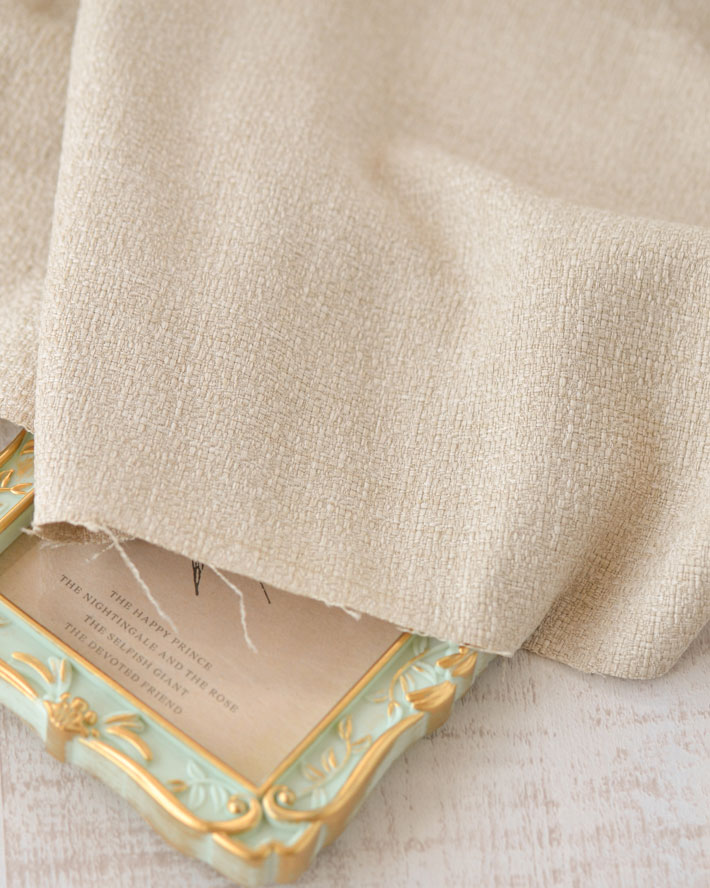 【布帛】上品なくったりツイード調クロス（グレージュ）