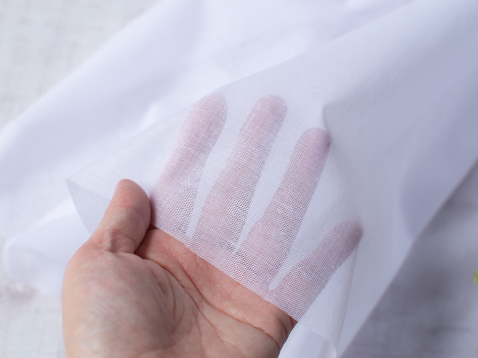 【副資材】薄手の織物接着芯（クリアホワイト）