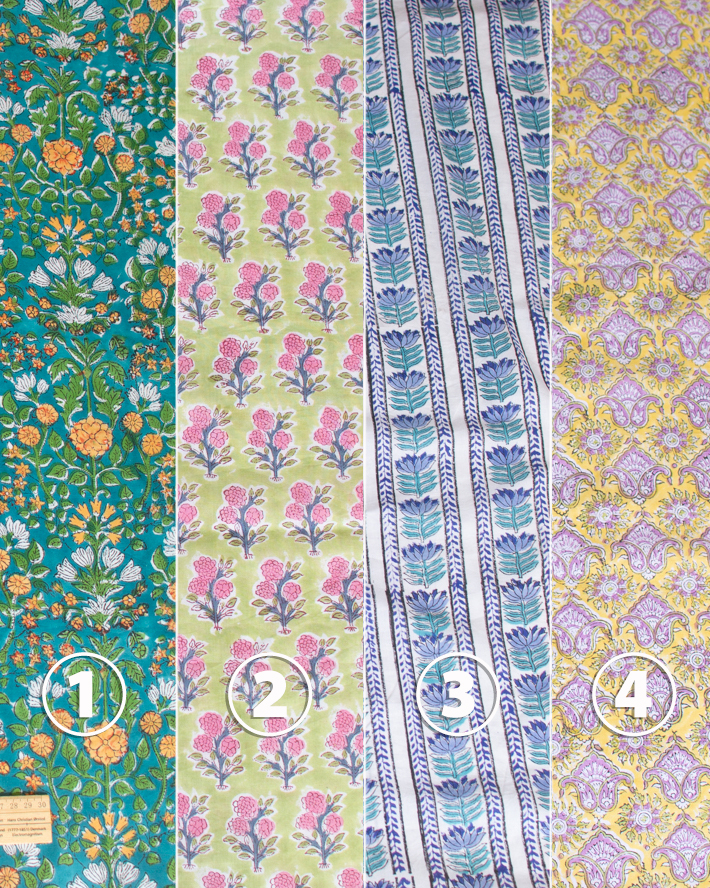 【布帛】ブラウスやスカートに♪インドハンドブロックコットンプリント（4柄）