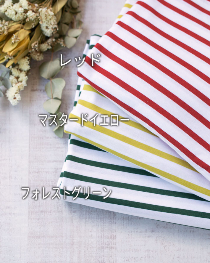40/2ボーダー天竺ニットの色展開