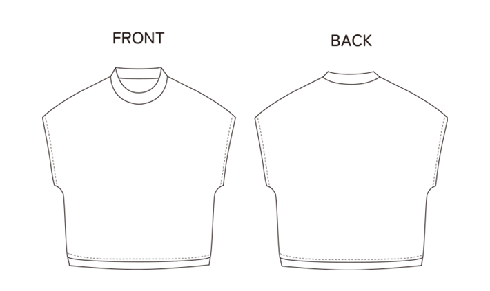 【型紙・生地キット】1時間あれば作れちゃう裏毛ニットのゆるりベスト